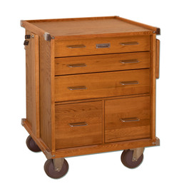 Oak 5-Drawer Roller Cabinet, Bottom